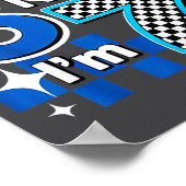 Blue Checkered I Was 6 Now I'm 7 Birthday  Poster (Ecke)