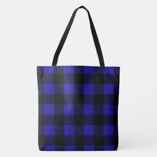 Blue Checkered Kariert Fashion Tasche