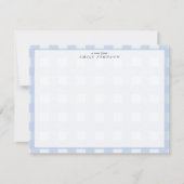 Blue Checkered Note Card Einladung (Vorderseite)