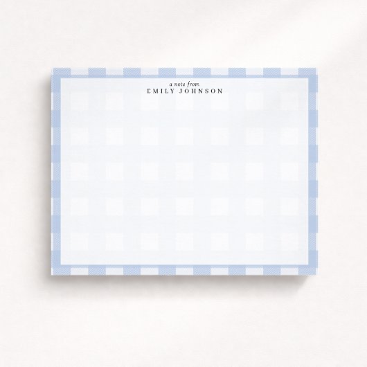 Blue Checkered Note Card Einladung