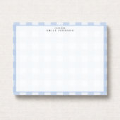 Blue Checkered Note Card Einladung