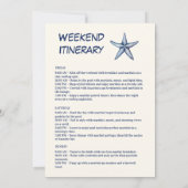 Blue Checkered Seashell Bachelorette Weekend Einladung (Rückseite)