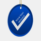 Blue Checkmark Symbol Weihnachten Keramik Ornament (Rechts)