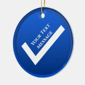 Blue Checkmark Symbol Weihnachten Keramik Ornament (Links)