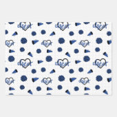 Blue Cheer Hearts, Pom Poms, Megaphone Muster Geschenkpapier Set (Vorderseite 3)