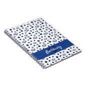 Blue Cheer Hearts, Pom Poms, Megaphone Muster Notizblock (Rechte Seite)