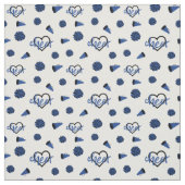 Blue Cheer Hearts, Pom Poms, Megaphone Muster Stoff (Muster)