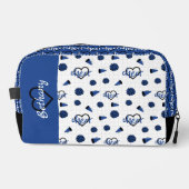 Blue Cheer Hearts, Pom Poms, Megaphone Muster Waschbeutel (Vorderseite)
