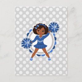Blue Cheerleader African American - Niedlich Cheer Postkarte