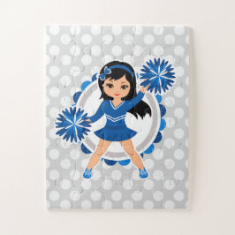 Blue Cheerleader Black Hair - Niedlich Cheerleader Puzzle