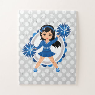 Blue Cheerleader Black Hair - Niedlich Cheerleader Puzzle