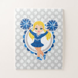 Blue Cheerleader Blonde - Niedlich Cheer Puzzle