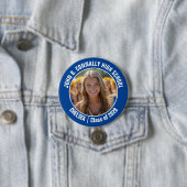 Blue Cheerleader Foto High School Spirit Button (Beispiel)