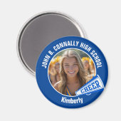 Blue Cheerleader Foto High School Spirit Cheerlead Magnet (Vorderseite/Rückseite)