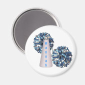 Blue Cheerleader Magnet (Vorderseite/Rückseite)