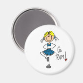 Blue Cheerleader Magnet (Vorderseite/Rückseite)