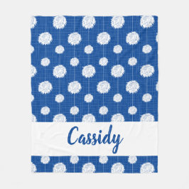 Blue Cheerleader Pom Pom Muster Fleecedecke