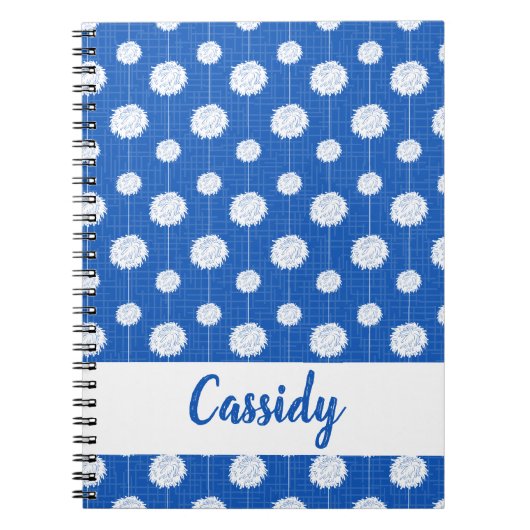 Blue Cheerleader Pom Pom Muster Notizblock (Vorderseite)