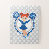 Blue Cheerleader Redhead - Niedlich Cheer Puzzle (Vertikal)