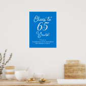 Blue Cheers to 65 Years Retirement Party Willkomme Poster (Küche)
