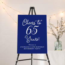 Blue Cheers to 65 Years Retirement Willkommen