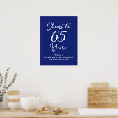 Blue Cheers to 65 Years Retirement Willkommen Poster (Küche)