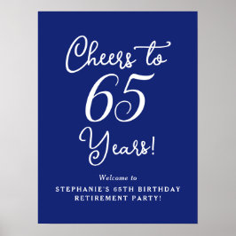 Blue Cheers to 65 Years Retirement Willkommen Poster