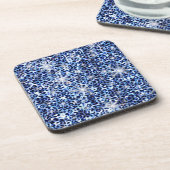 Blue Cheetah Glitzern Getränkeuntersetzer (Linke Seite)