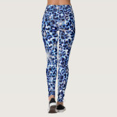 Blue Cheetah Glitzern Leggings (Rückseite)