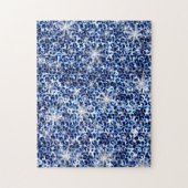 Blue Cheetah Glitzern Puzzle (Vertikal)