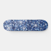 Blue Cheetah Glitzern Skateboard (Horizontal)