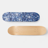 Blue Cheetah Glitzern Skateboard (Horizontal)