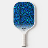 Blue Cheetah Print Animal Muster benutzerdefiniert Pickleball Schläger (Rückseite)