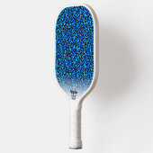 Blue Cheetah Print Animal Muster benutzerdefiniert Pickleball Schläger (Links)