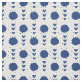 Blue Cheleader Pom Poms & Hearts Muster Stoff (Muster)