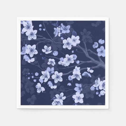 Blue Cherry Blossom Serviette (Vorderseite)