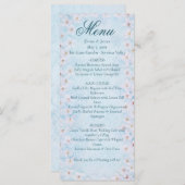 Blue Cherry Blossom Wedding Menu Card Menükarte (Vorne/Hinten)
