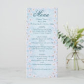 Blue Cherry Blossom Wedding Menu Card Menükarte (Stehend Vorderseite)