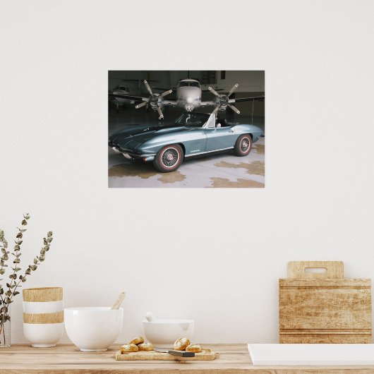 Blue Chevrolet Corvette Poster (Küche)