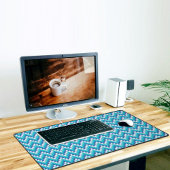 Blue Chevron Pattern Desk Mat Schreibtischunterlage