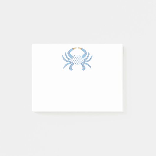 Blue Chic Crab Sticky Notes Post-it Klebezettel (Vorderseite)