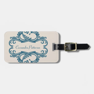 Blue Chic Damask Gepäckmarke Gepäckanhänger