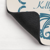 Blue Chic Damask Mousepad (Ecke)