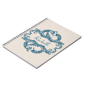Blue Chic Damask Notebook Notizblock (Linke Seite)