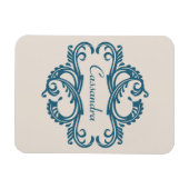 Blue Chic Damask Premium Magnet (Horizontal)