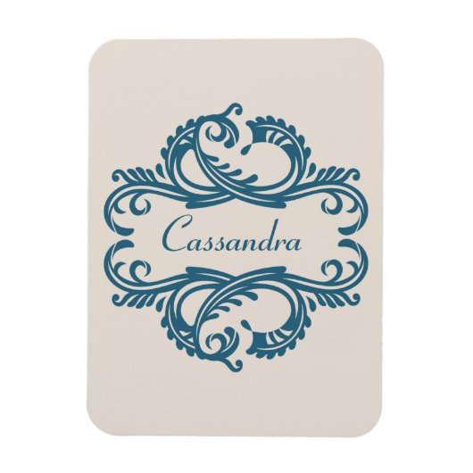 Blue Chic Damask Premium Magnet (Vertikal)