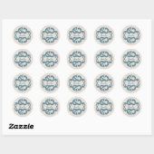 Blue Chic Damask Stickers (Blatt)