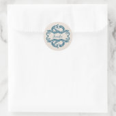 Blue Chic Damask Stickers (Tasche)