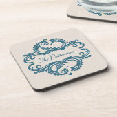 Blue Chic Damask Untersetzer Set (Linke Seite)