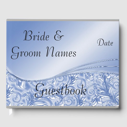 Blue Chic Formal Wedding oder Shower Gästebuch (Vorderseite)